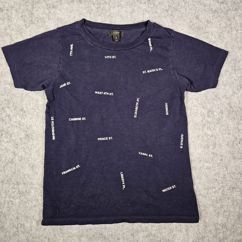 J Crew Womens Navy New York City Streets‎ Classic Short Sleeve Shirt Size XS